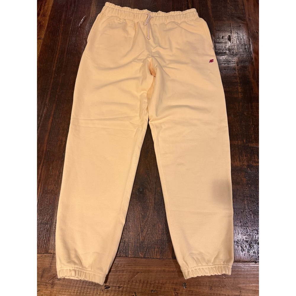 New Balance Made in USA Sweatpants Mens S Yellow French Terry‎ Joggers MP21547